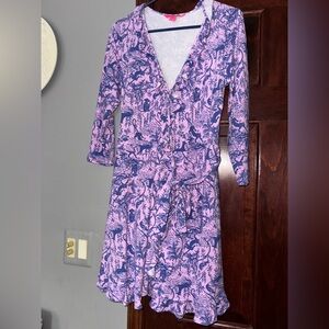 Lilly Pulitzer M Medium Romper Pink Purple Lilac Freesia Safari Animal print